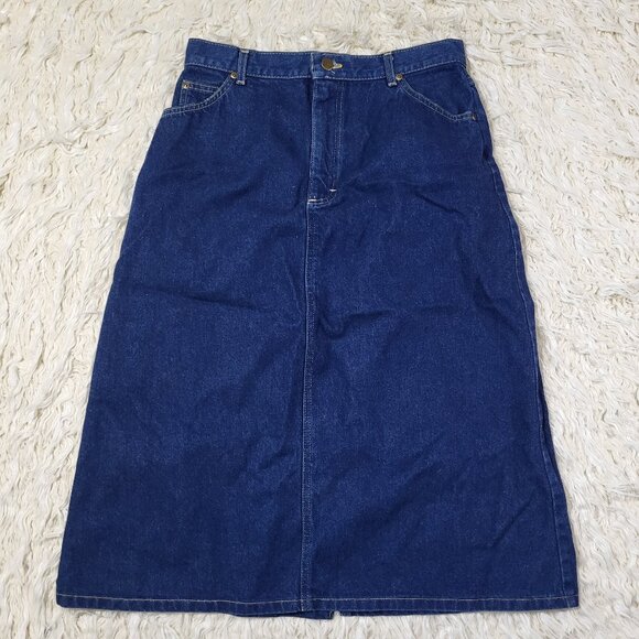 L.L. Bean Dresses & Skirts - Vintage LL Bean Dark Wash Denim Jean Skirt Made in Maine - USA / Size 16